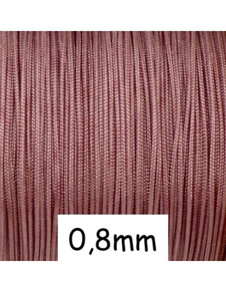 Fil de jade 0,8mm vieux rose brillant pour création bijoux