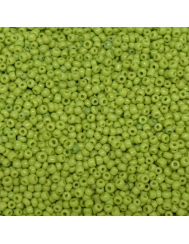 Perle de rocaille vert anis 2,5mm en verre pour tissage de bracelet