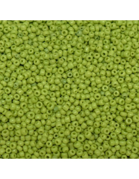 Perle de rocaille vert anis 2,5mm en verre pour tissage de bracelet
