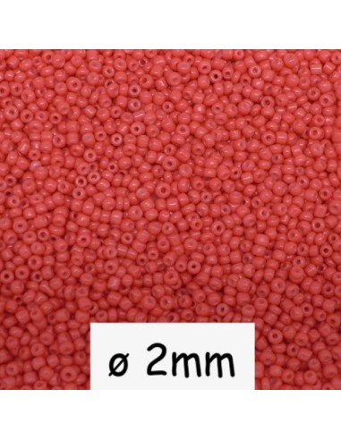 Perle de rocaille fine rose corail 2mm