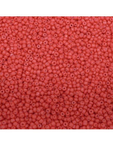 Perle de rocaille fine rose corail 2mm pas chère