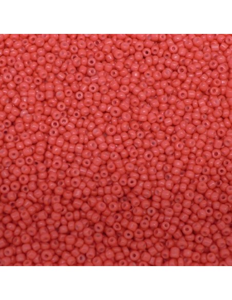 Perle de rocaille fine rose corail 2mm pas chère