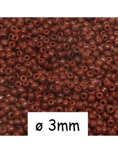 Perle de rocaille 3mm marron brique Perle de rocaille 3mm marron brique