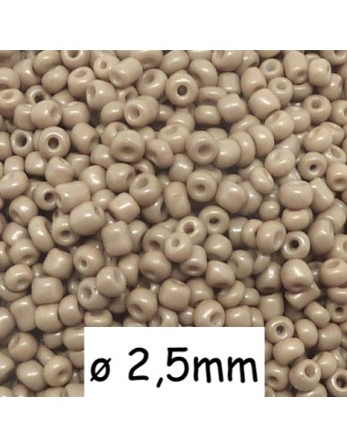 Perle de rocaille beige mat en verre 2,5mm pas chère