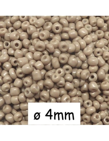 Perle de rocaille beige mat en verre 4mm pour création DIY