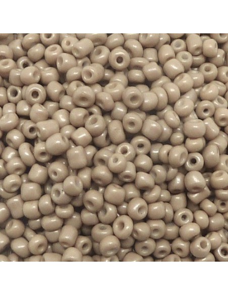 Perle de rocaille beige mat en verre 4mm pour porte clef