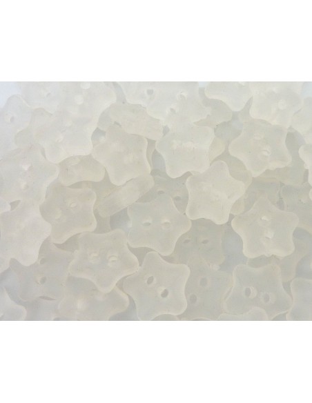 5 Boutons connecteur étoile transparent opaque 11,7 mm