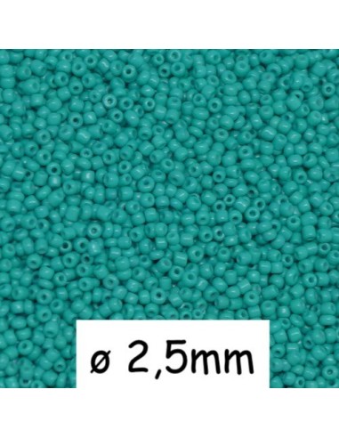 Perle de rocaille bleu turquoise 2,5mm