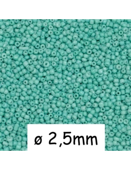 Perle de rocaille bleu vert opaline 2,5mm