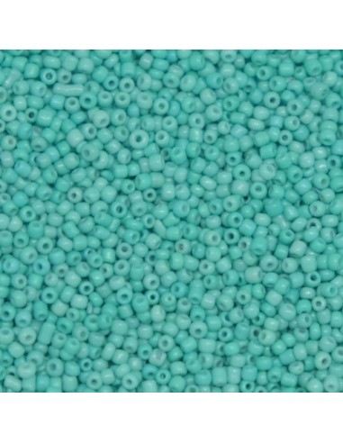 Perle de rocaille bleu vert opaline 2,5mm pour tissage 