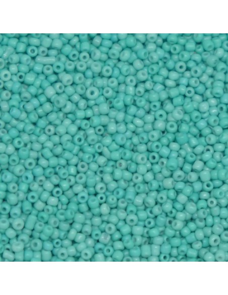 Perle de rocaille bleu vert opaline 2,5mm pour tissage 