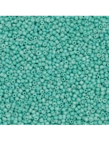 Mini Perle de rocaille bleu vert opaline pas chère