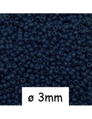Perle rocaille bleu marine 3mm
