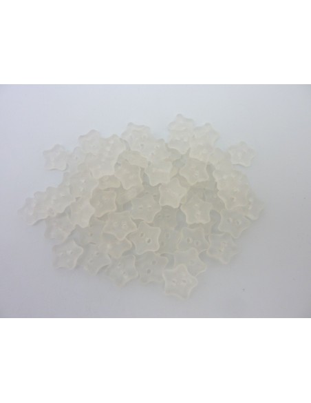 5 Boutons connecteur étoile transparent opaque 11,7 mm
