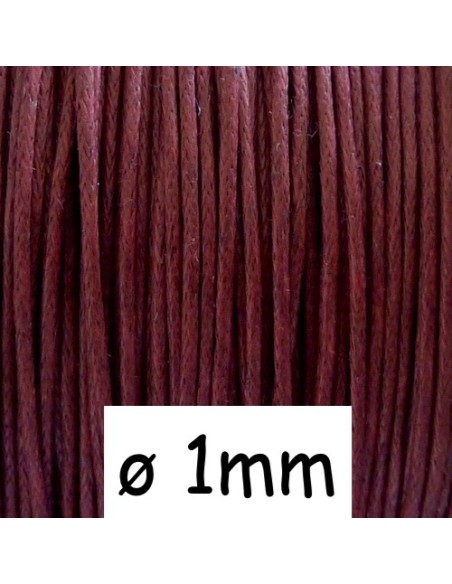 Coton ciré grenat 1mm pour bijoux