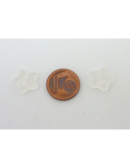 5 Boutons connecteur étoile transparent opaque 11,7 mm