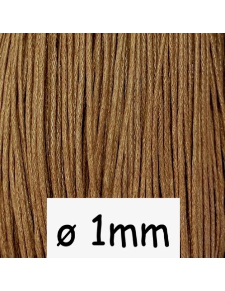 Fil coton ciré marron noisette 1mm