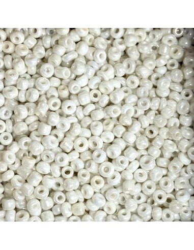 Perle rocaille blanc nacré 2.5mm pour tissage de perles