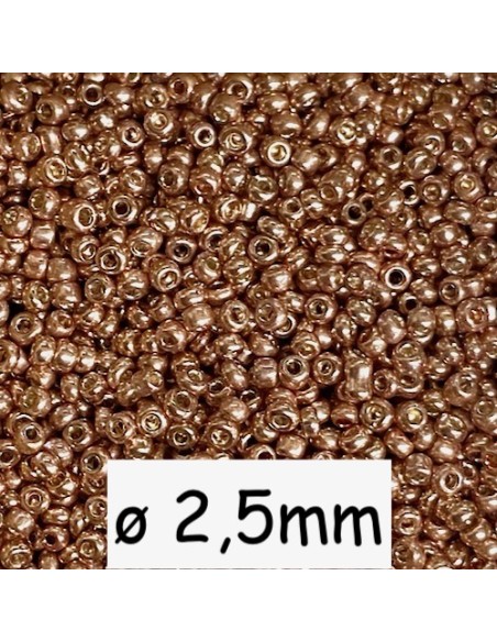 Mini perle rocaille or rose 2,5mm pour création bijoux