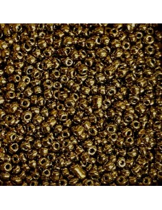 Perle rocaille doré foncé pour tissage 2,5mm 2