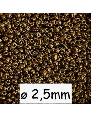Perle rocaille doré foncé pour tissage 2,5mm