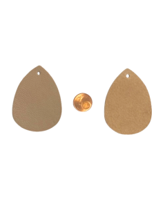 Pendentif cuir beige chamois en forme de goutte pour collier 2
