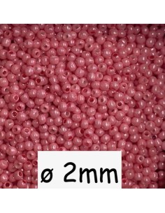 Perle de rocaille fine rose bonbon 2mm pas chère