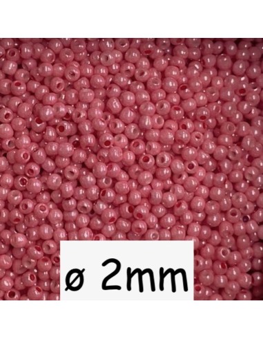 Perle de rocaille fine rose bonbon 2mm pas chère