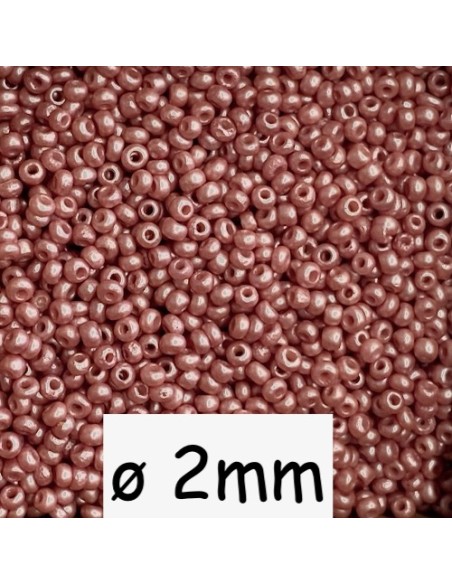 Rocaille fine vieux rose nacré 2mm pas chère - perle fine