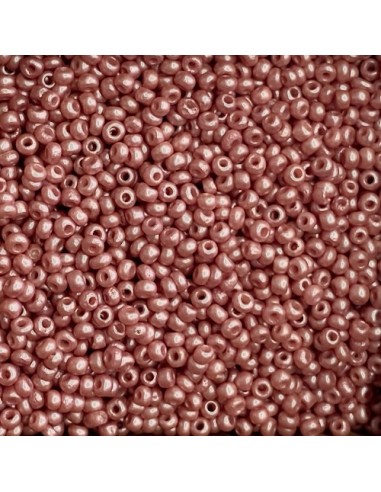 Perle de rocaille fine vieux rose nacré 2mm pour création bijoux