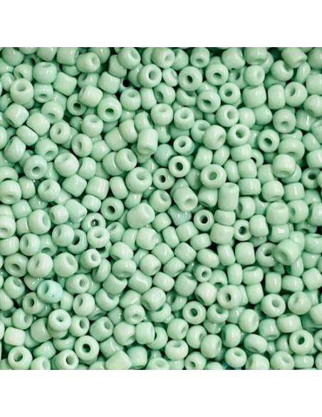 Perle rocaille vert pastel 2mm pour tissage de perles