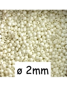 Rocaille fine ecru, blanc cassé 2mm pas chère - perle fine
