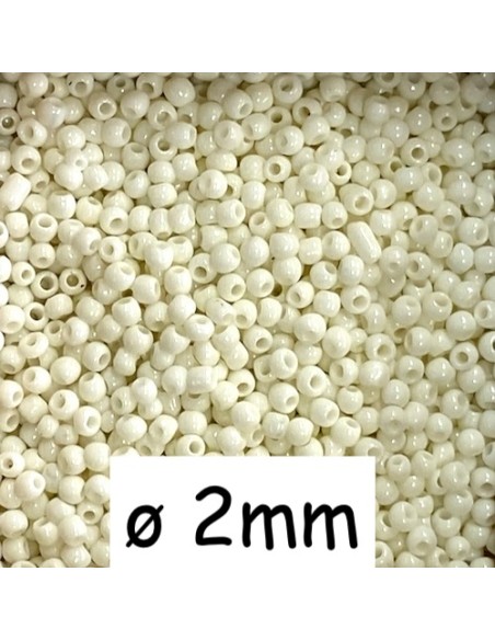 Rocaille fine ecru, blanc cassé 2mm pas chère - perle fine