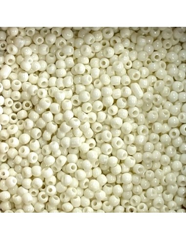 Perle de rocaille fine blanc cassé 2mm pour création bijoux