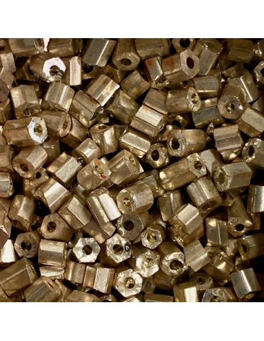 Mini perles tube de rocaille doré pâle pour bracelet wrap