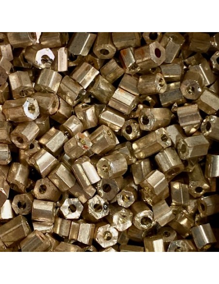 Mini perles tube de rocaille doré pâle pour bracelet wrap