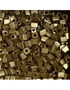 Perle rocaille cube doré mat pour création DIY 2