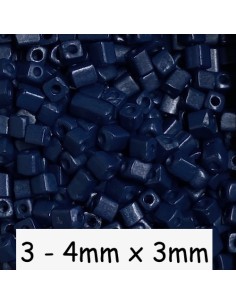 Perle rocaille cube bleu marine pour création DIY