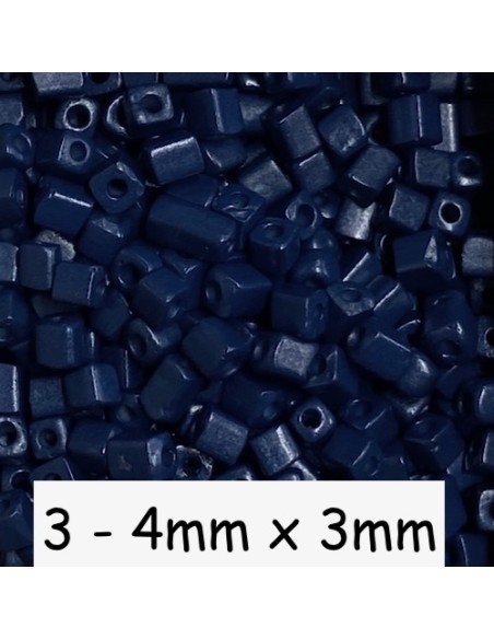 Perle rocaille cube bleu marine pour création DIY Perle rocaille cube bleu marine pour création DIY