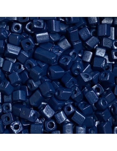 Perle tube rocaille bleu marine pour bracelet wrap