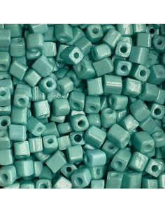 Perle rocaille cube vert opaline pour création DIY 2