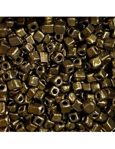 Perle rocaille cube doré bronze pour création DIY 2