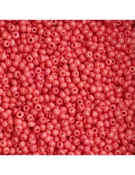 Perle de rocaille rose corail 2mm pour tissage