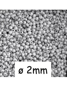 Rocaille fine gris perle 2mm pas chère - perle fine