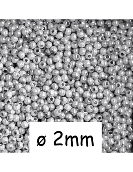 Rocaille fine gris perle 2mm pas chère - perle fine