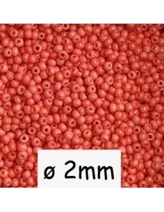 Petite rocaille ronde rose orange 2mm pour création DIY