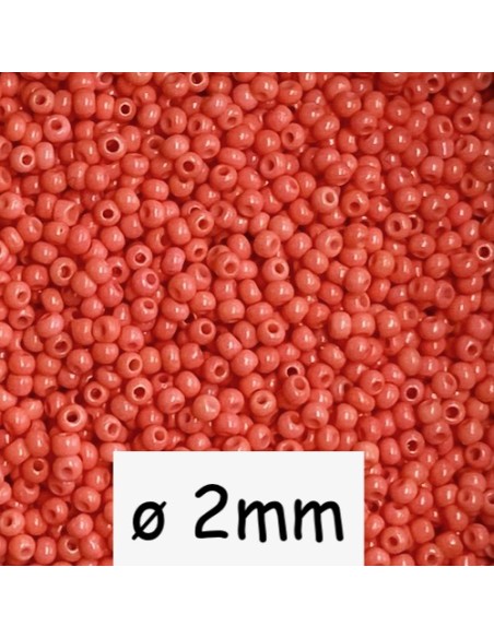 Petite rocaille ronde rose orange 2mm pour création DIY