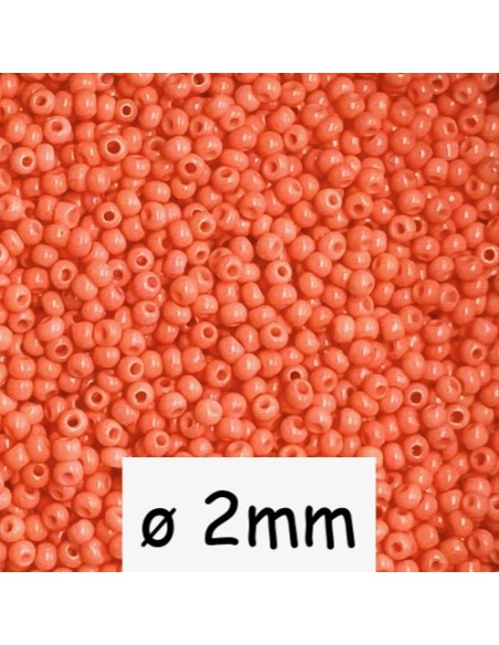 Perle rocaille orange rose saumon pour création boucle oreille