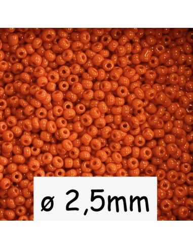 Perle rocaille orange pour création DIY 2,5mm