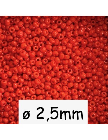 Perle rocaille ronde 2,5mm orange rouge pour création DIY